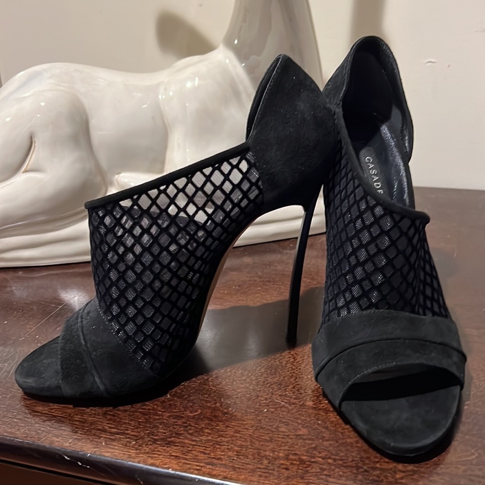 Casadei Black suede Heels